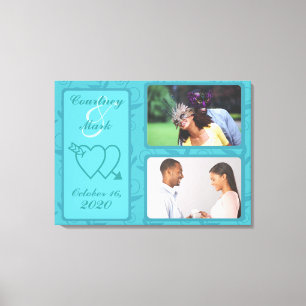 Customisable wedding day photo date canvas art