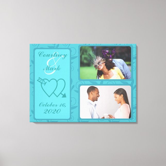 Customisable wedding day photo date canvas art (Front)