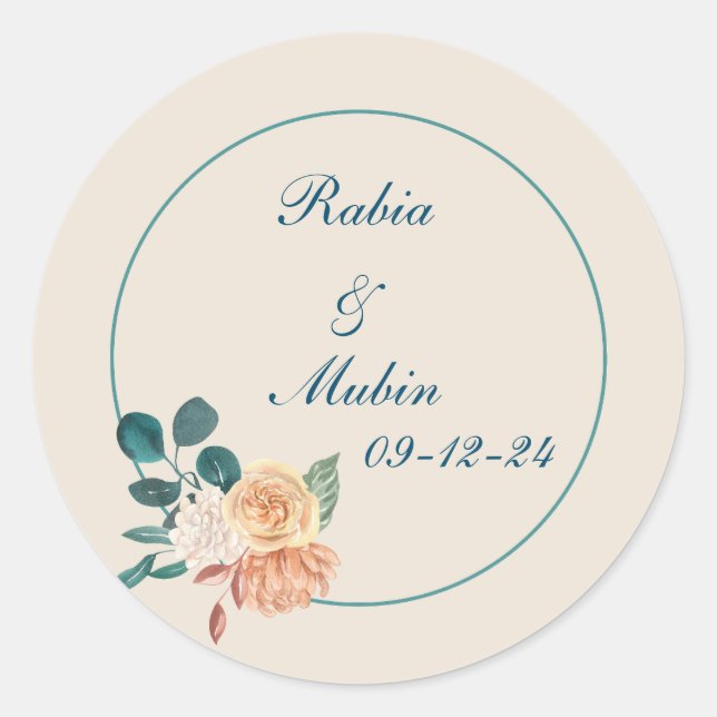 Customisable wedding favour stickers (Front)