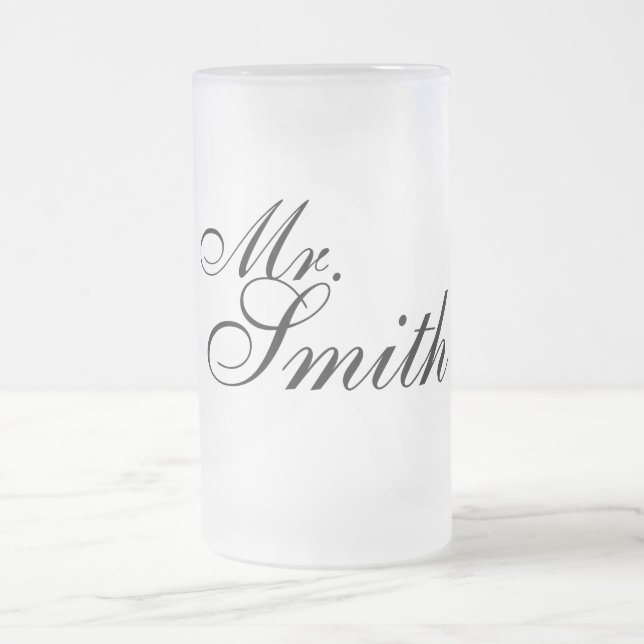 Customisable wedding gift frosted beer mug (Center)