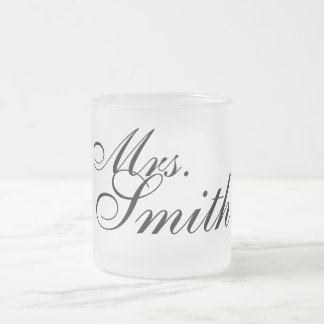 Customisable wedding gift frosted coffee mug mrs