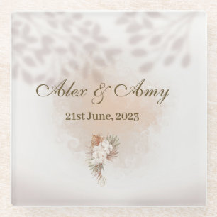 Customisable Wedding Glass Coaster