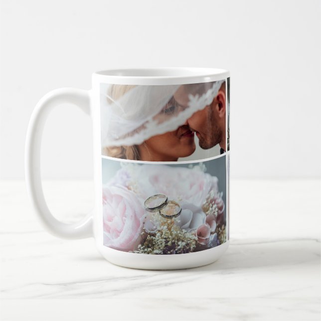 Customisable Wedding Grid Photo Mug (Left)