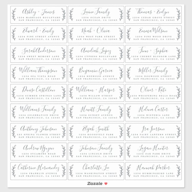 Customisable Wedding Guest Address Labels (Sheet)