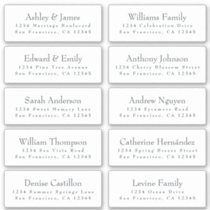 Customisable Wedding Guest Address Labels
