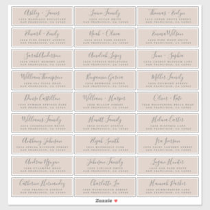 Customisable Wedding Guest Address Labels