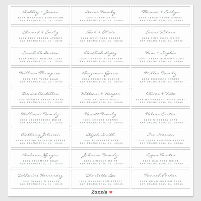 Customisable Wedding Guest Address Labels (Sheet)