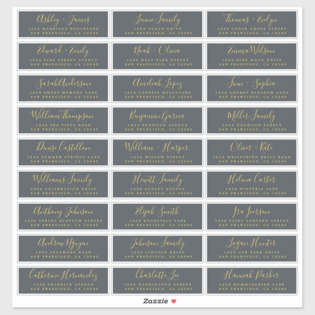 Customisable Wedding Guest Address Labels (Sheet)