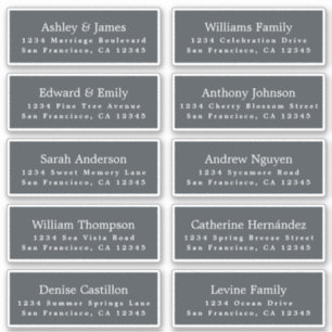 Customisable Wedding Guest Address Labels