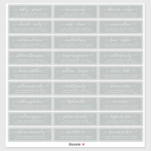 Customisable Wedding Guest Address Labels