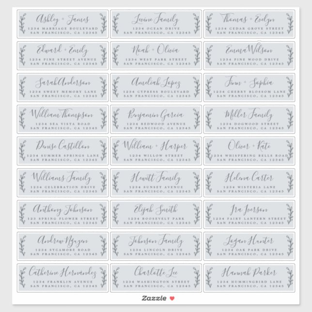 Customisable Wedding Guest Address Labels (Sheet)
