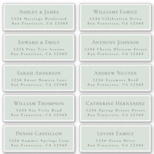 Customisable Wedding Guest Address Labels
