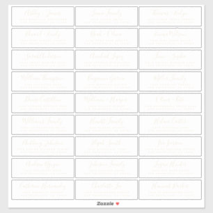 Customisable Wedding Guest Address Labels
