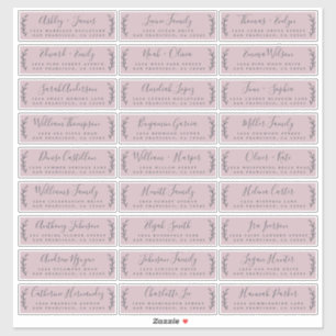 Customisable Wedding Guest Address Labels
