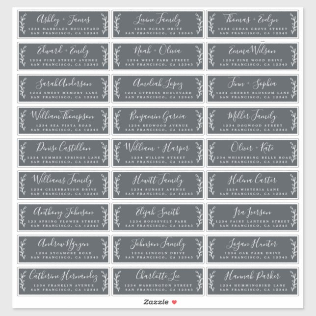 Customisable Wedding Guest Address Labels (Sheet)