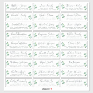 Customisable Wedding Guest Address Labels