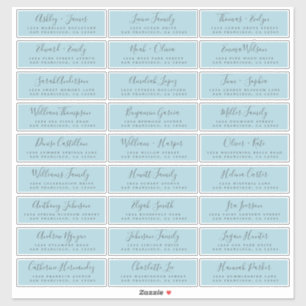 Customisable Wedding Guest Address Labels