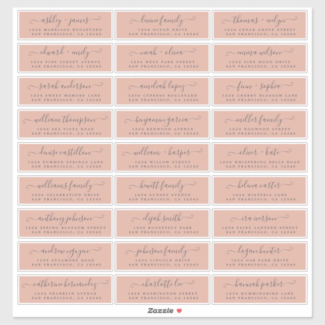 Customisable Wedding Guest Address Labels (Sheet)