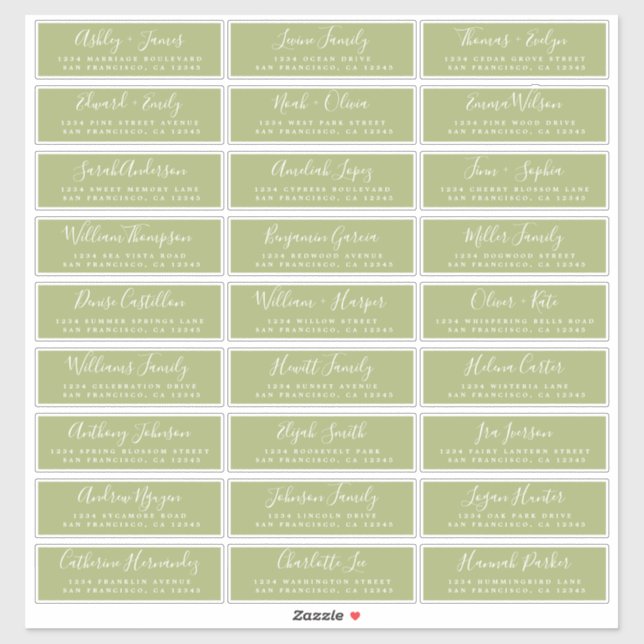 Customisable Wedding Guest Address Labels (Sheet)