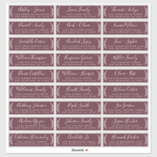 Customisable Wedding Guest Address Labels
