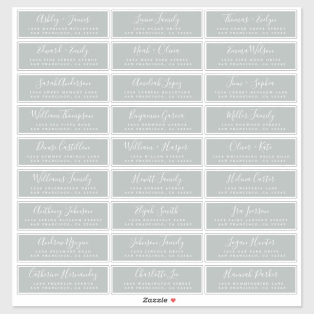 Customisable Wedding Guest Address Labels (Sheet)