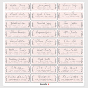 Customisable Wedding Guest Address Labels