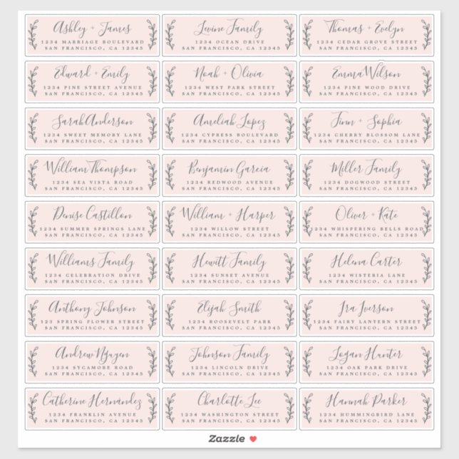 Customisable Wedding Guest Address Labels (Sheet)