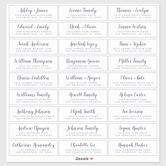 Customisable Wedding Guest Address Labels Zazzle co uk