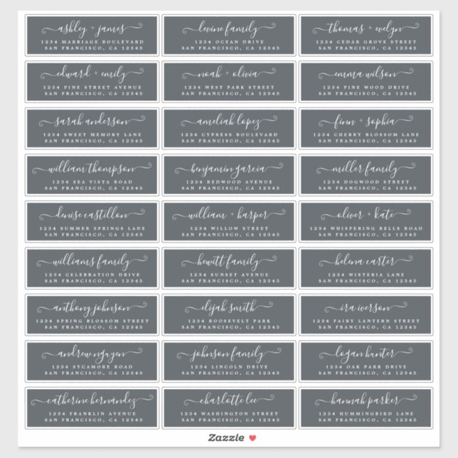 Customisable Wedding Guest Address Labels (Sheet)