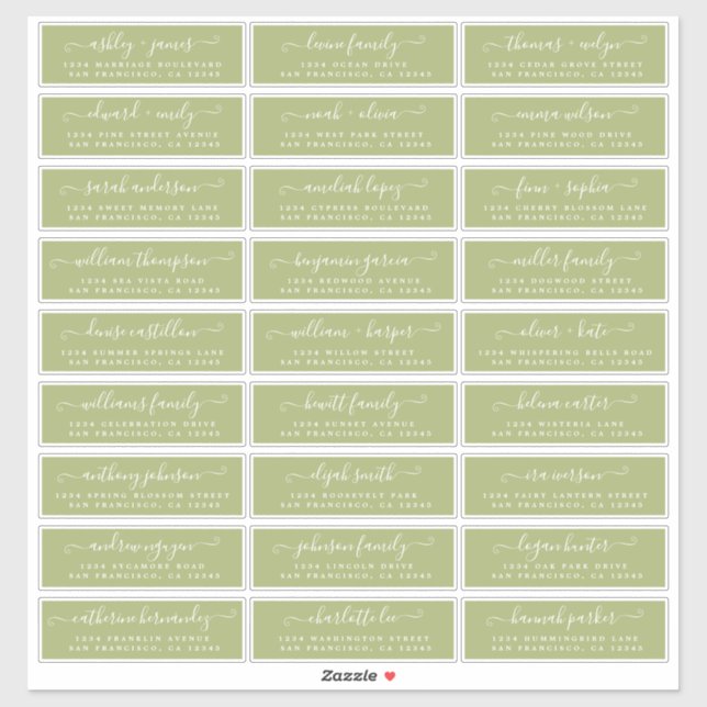 Customisable Wedding Guest Address Labels (Sheet)