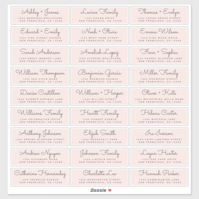 Customisable Wedding Guest Address Labels (Sheet)