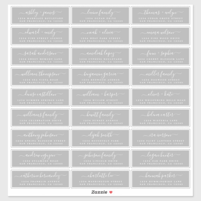 Customisable Wedding Guest Address Labels (Sheet)