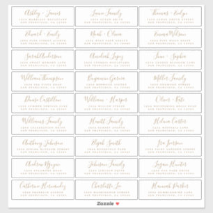 Customisable Wedding Guest Address Labels