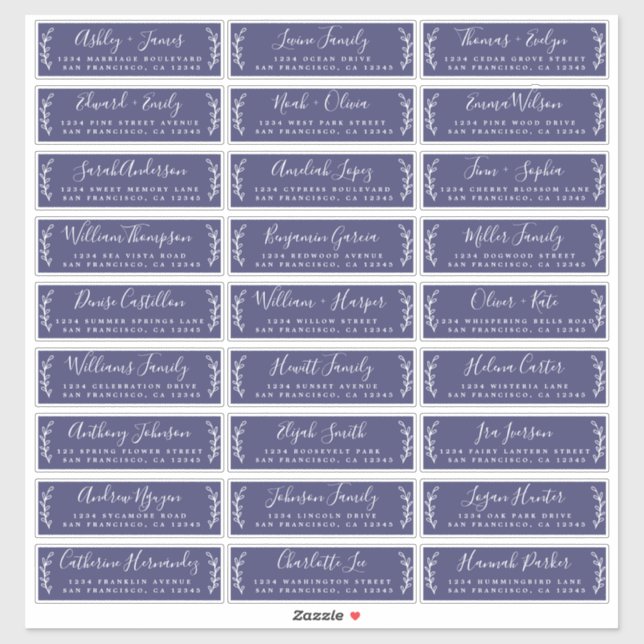 Customisable Wedding Guest Address Labels (Sheet)