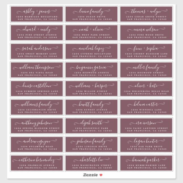 Customisable Wedding Guest Address Labels (Sheet)