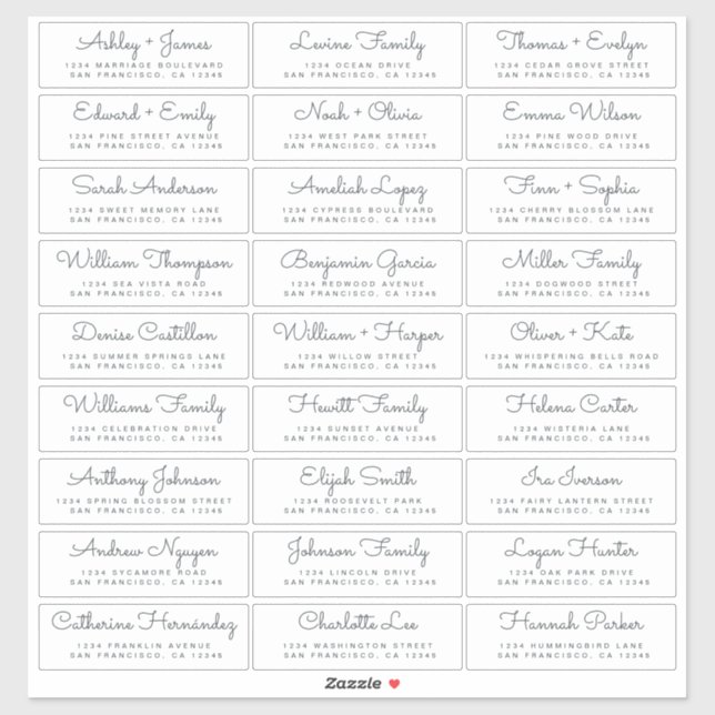 Customisable Wedding Guest Address Labels (Sheet)