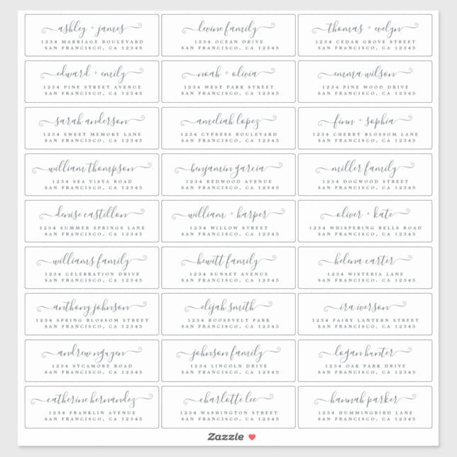 Customisable Wedding Guest Address Labels (Sheet)