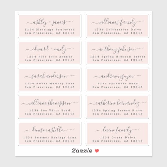 Customisable Wedding Guest Address Labels Zazzle co uk