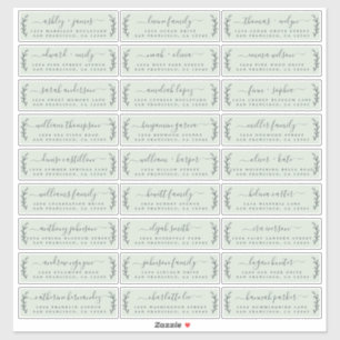 Customisable Wedding Guest Address Labels