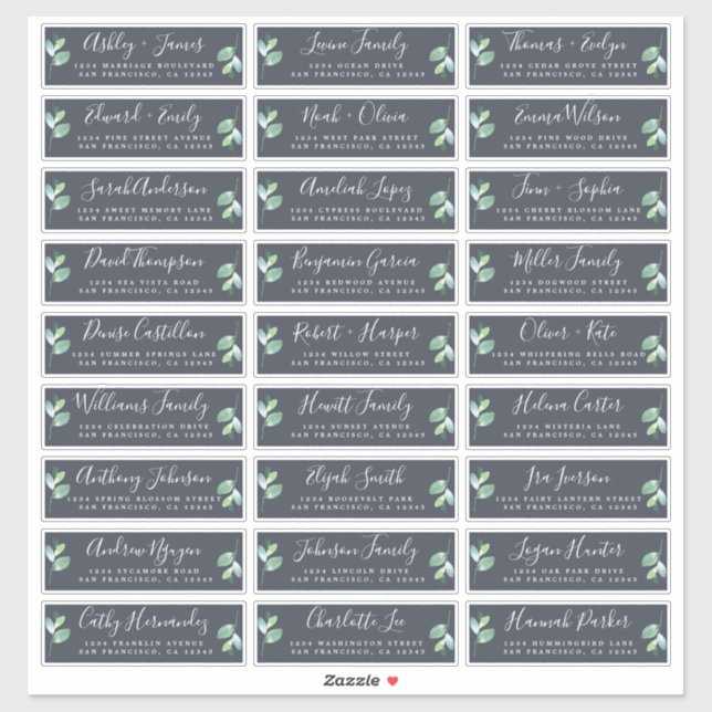 Customisable Wedding Guest Address Labels (Sheet)