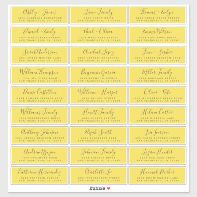 Customisable Wedding Guest Address Labels (Sheet)