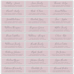 Customisable Wedding Guest Address Labels