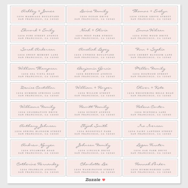 Customisable Wedding Guest Address Labels (Sheet)