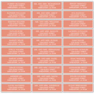 Customisable Wedding Guest Address Labels