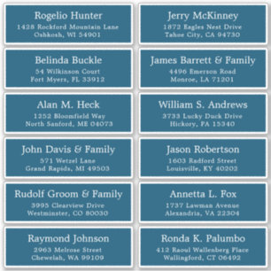 Customisable wedding guest address labels sticker