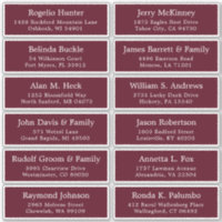 Customisable wedding guest address labels sticker