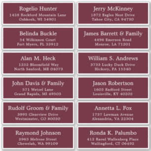 Customisable wedding guest address labels sticker