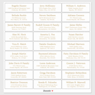 Customisable wedding guest address labels sticker