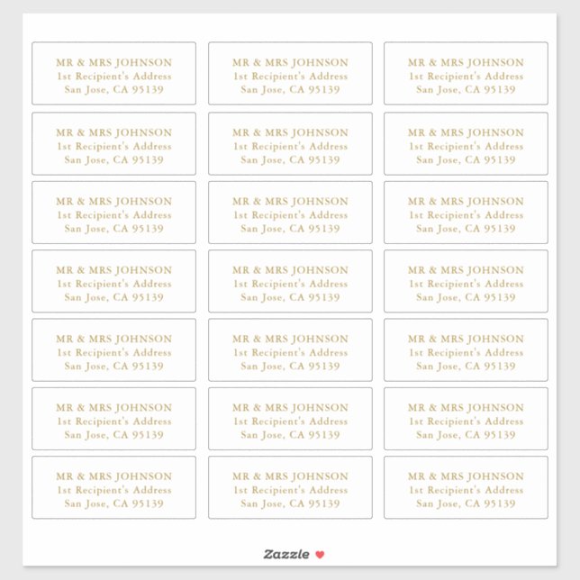 Customisable Wedding Guest Address Labels Sticker (Sheet)