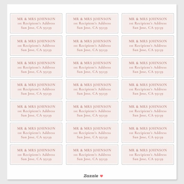 Customisable Wedding Guest Address Labels Sticker (Sheet)
